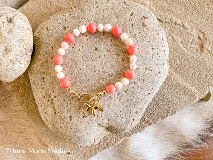 The Jacy Pink Coral & Queen Conch Bracelet