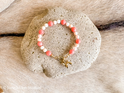 The Jacy Pink Coral & Queen Conch Bracelet