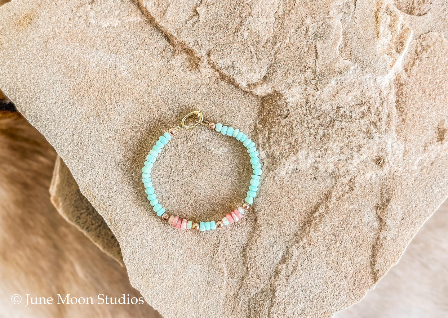 The Arizona Peruvian Opal & Rhodochrosite Bracelet