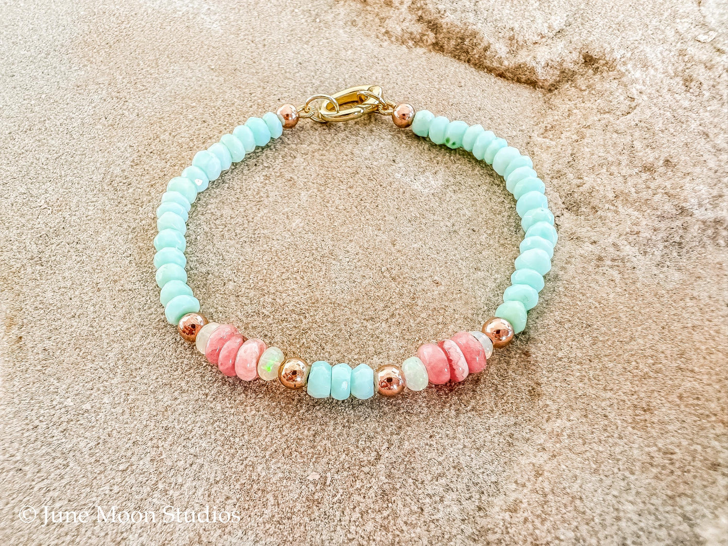 The Arizona Peruvian Opal & Rhodochrosite Bracelet