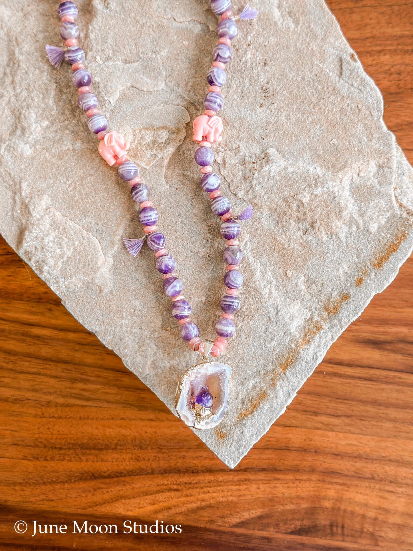 The Chaska Banded Amethyst Necklace