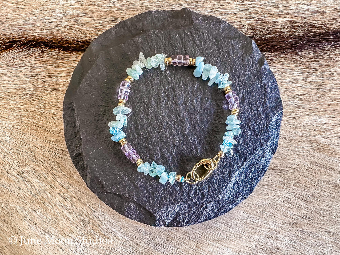 The Kateri Aquamarine & Amethyst Bracelet