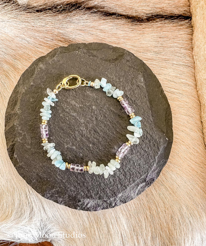 The Kateri Aquamarine & Amethyst Bracelet