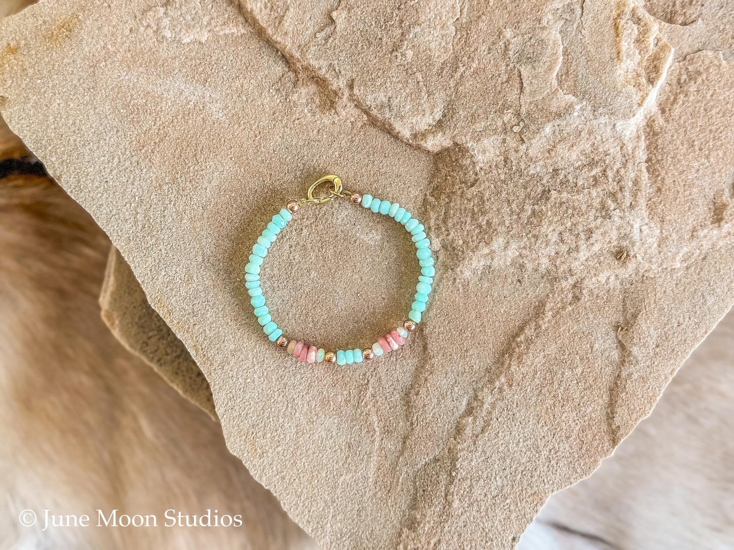 The Arizona Peruvian Opal & Rhodochrosite Bracelet