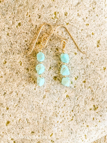 The Tazanna Lone Mountain Turquoise Earrings