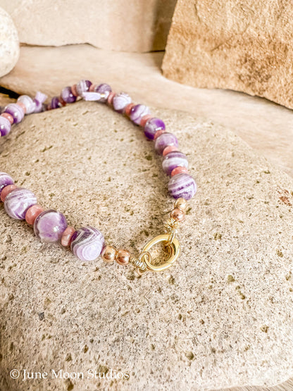 The Chaska Banded Amethyst Necklace